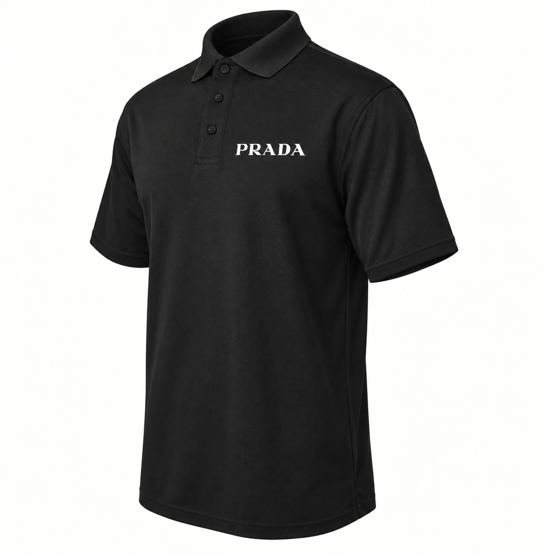 Men's Prada Polyester Polo | Color: Black | Image 4