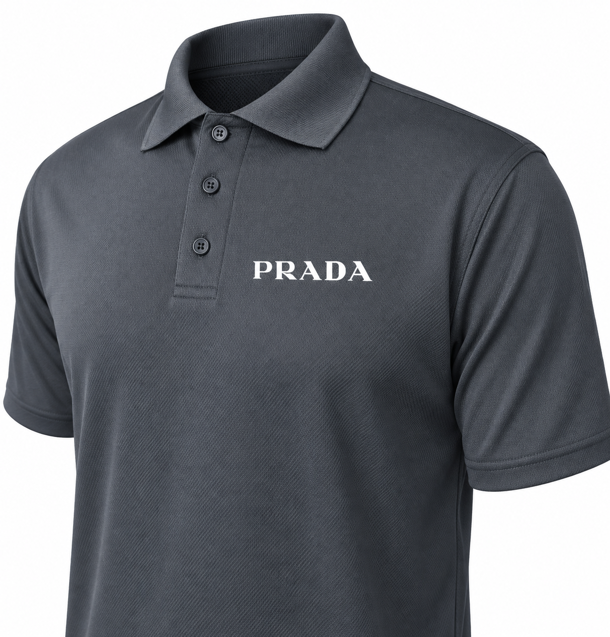 Men's Prada Polyester Polo | Color: Charcoal | Image 3