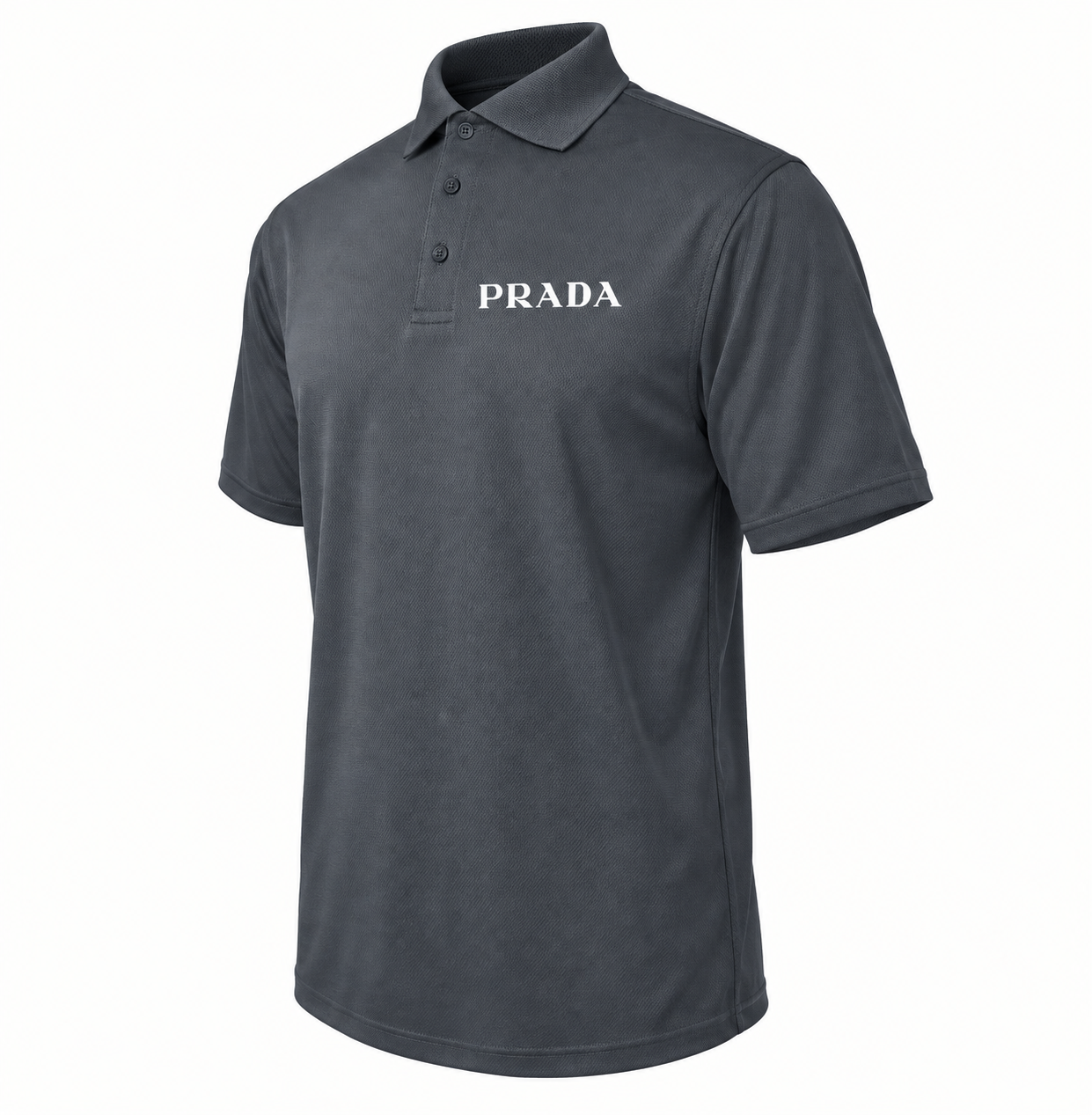 Men's Prada Polyester Polo | Color: Charcoal | Image 4