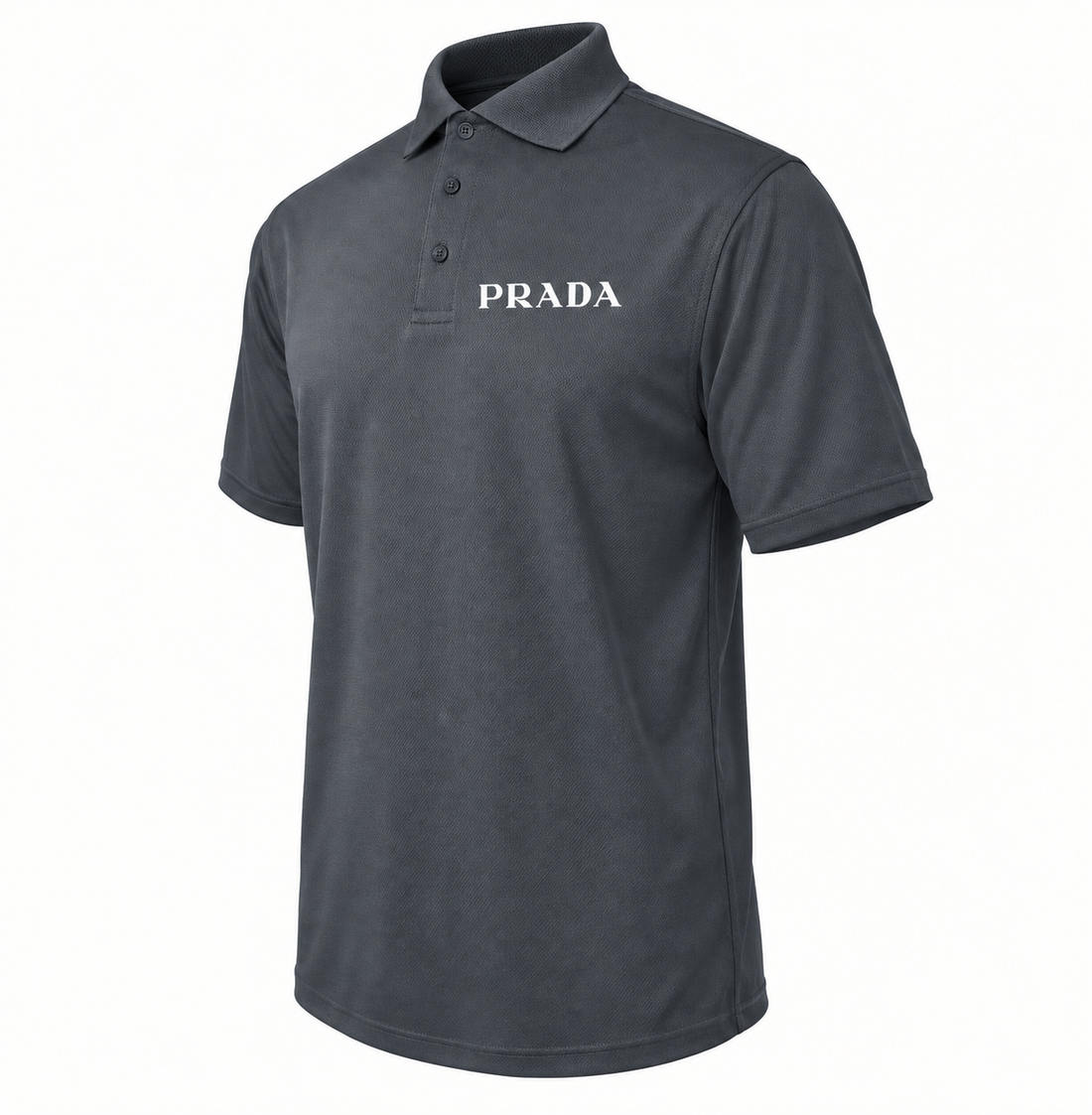 Men's Prada Polyester Polo | Color: Charcoal | Image 4