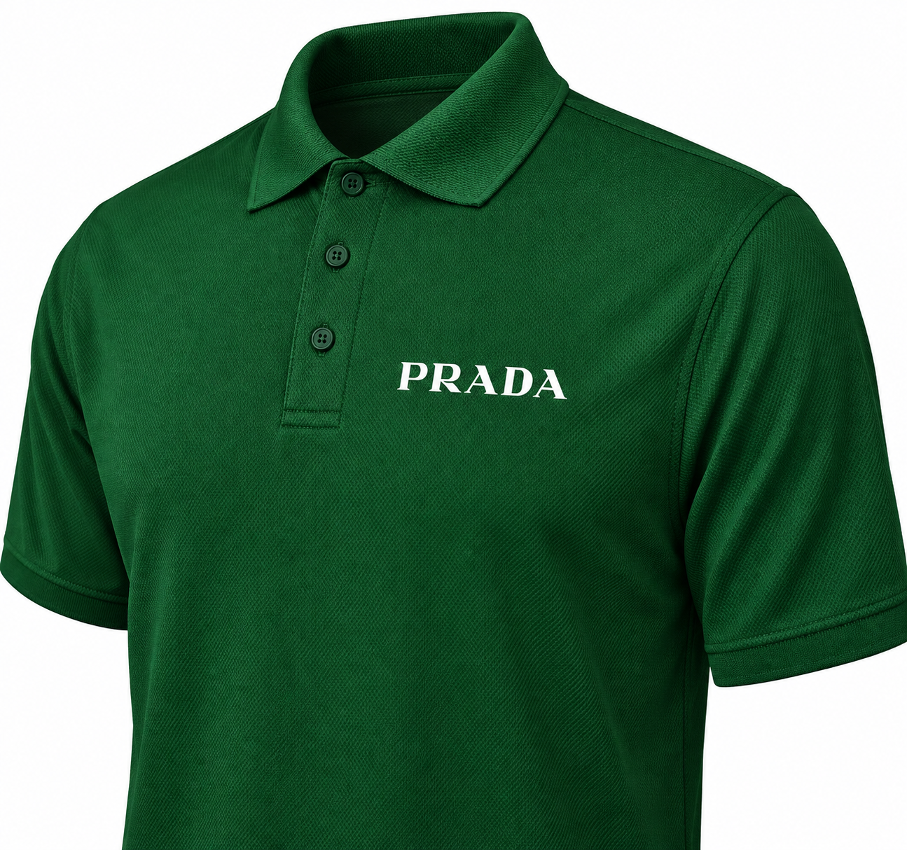 Men's Prada Polyester Polo | Color: Green | Image 3