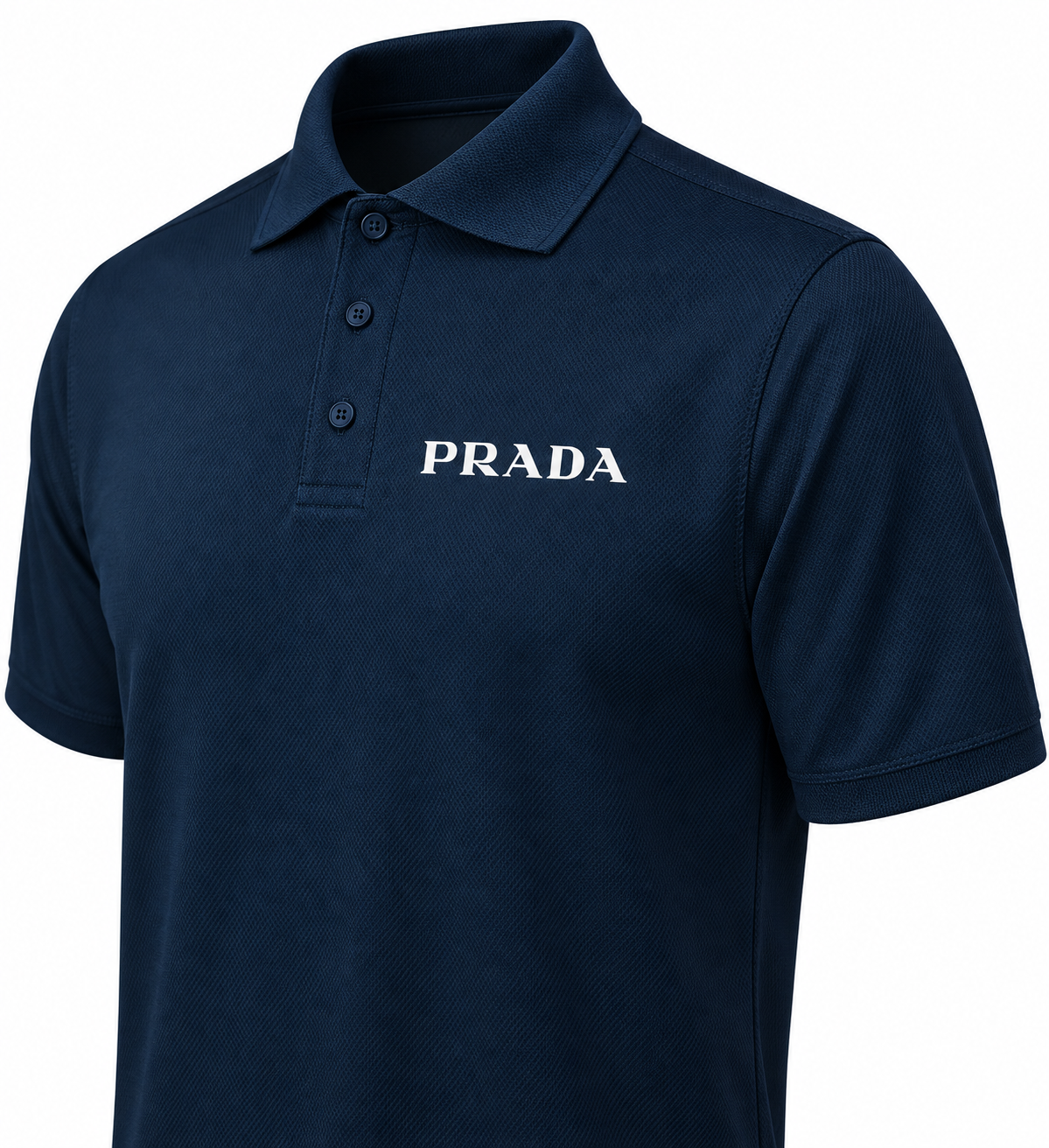 Men's Prada Polyester Polo | Color: Navy | Image 3