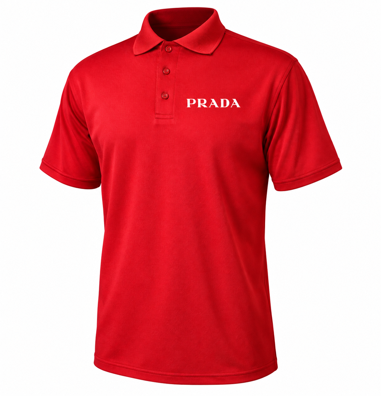 Men's Prada Polyester Polo | Color: Red | Image 1