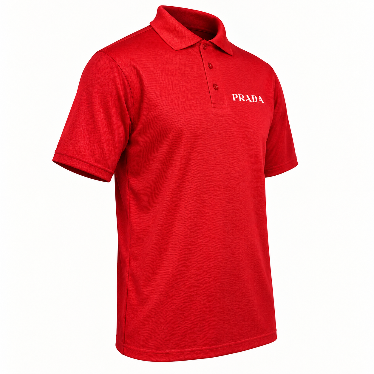 Men's Prada Polyester Polo | Color: Red | Image 4