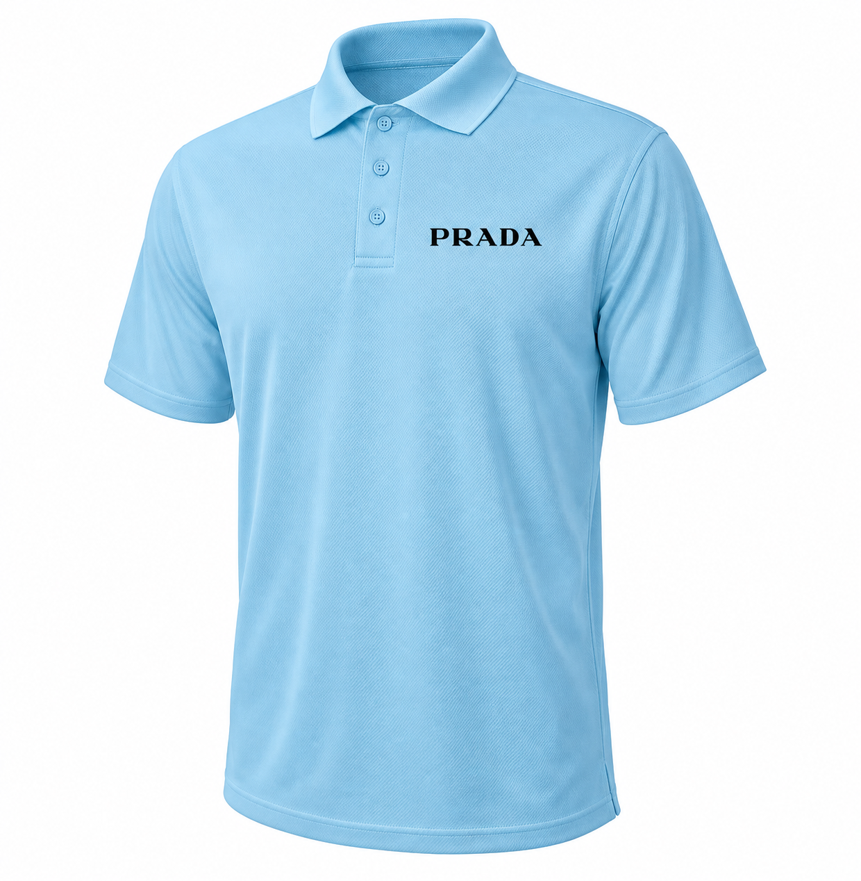 Men's Prada Polyester Polo | Color: Sky Blue | Image 1