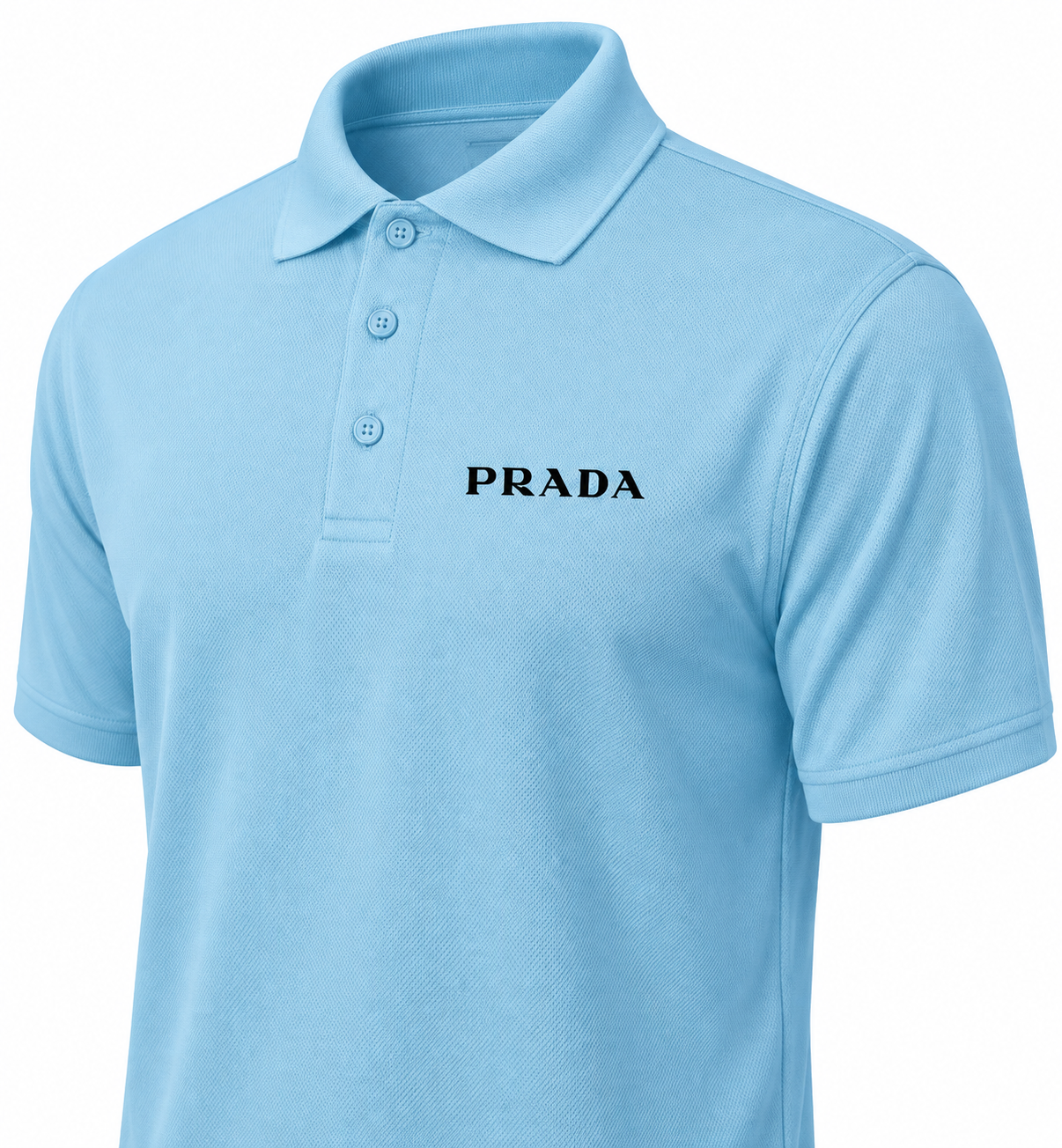 Men's Prada Polyester Polo | Color: Sky Blue | Image 3