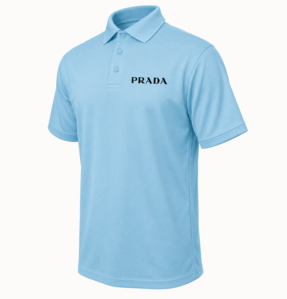 Men's Prada Polyester Polo | Color: Sky Blue | Image 4