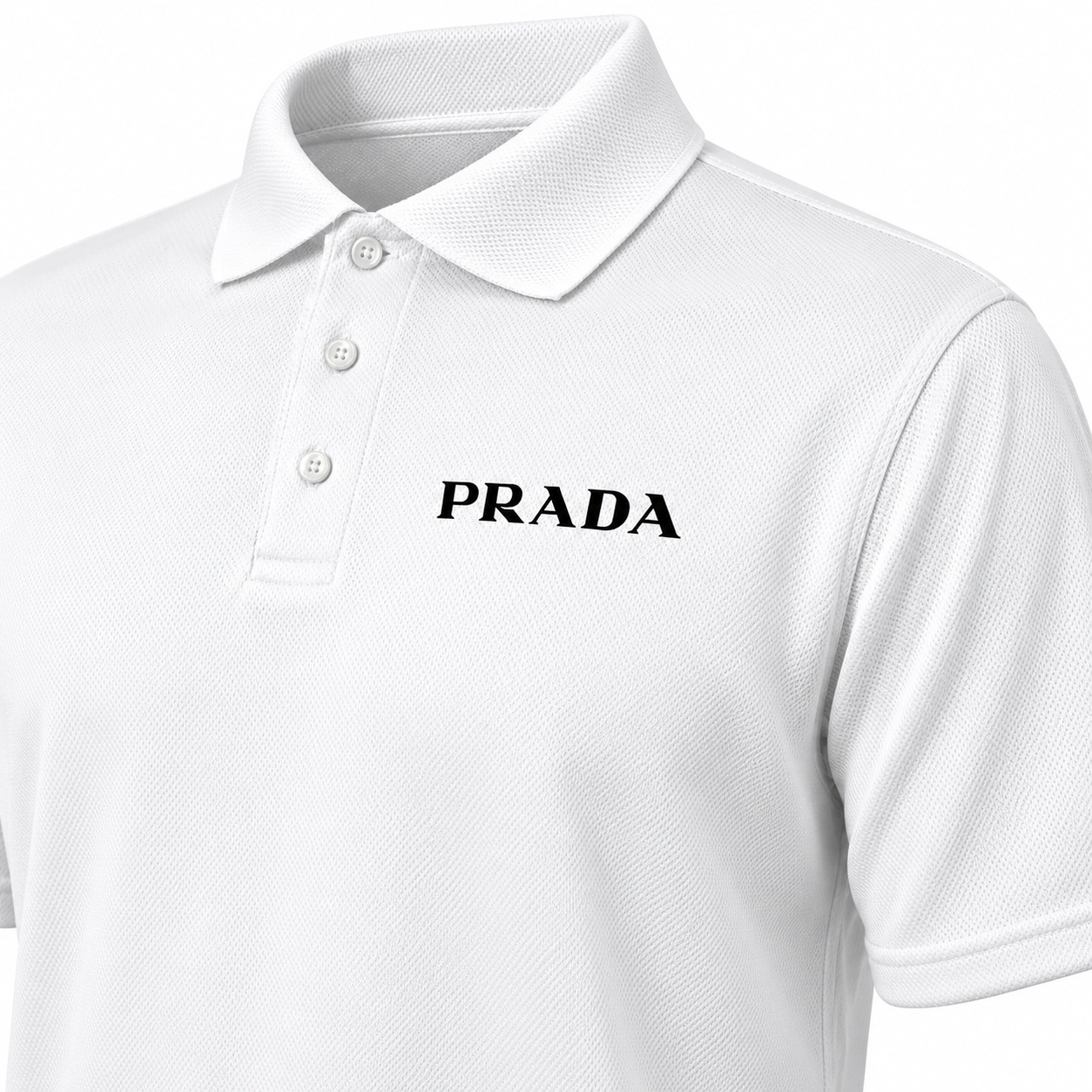 Men's Prada Polyester Polo | Color: White | Image 3