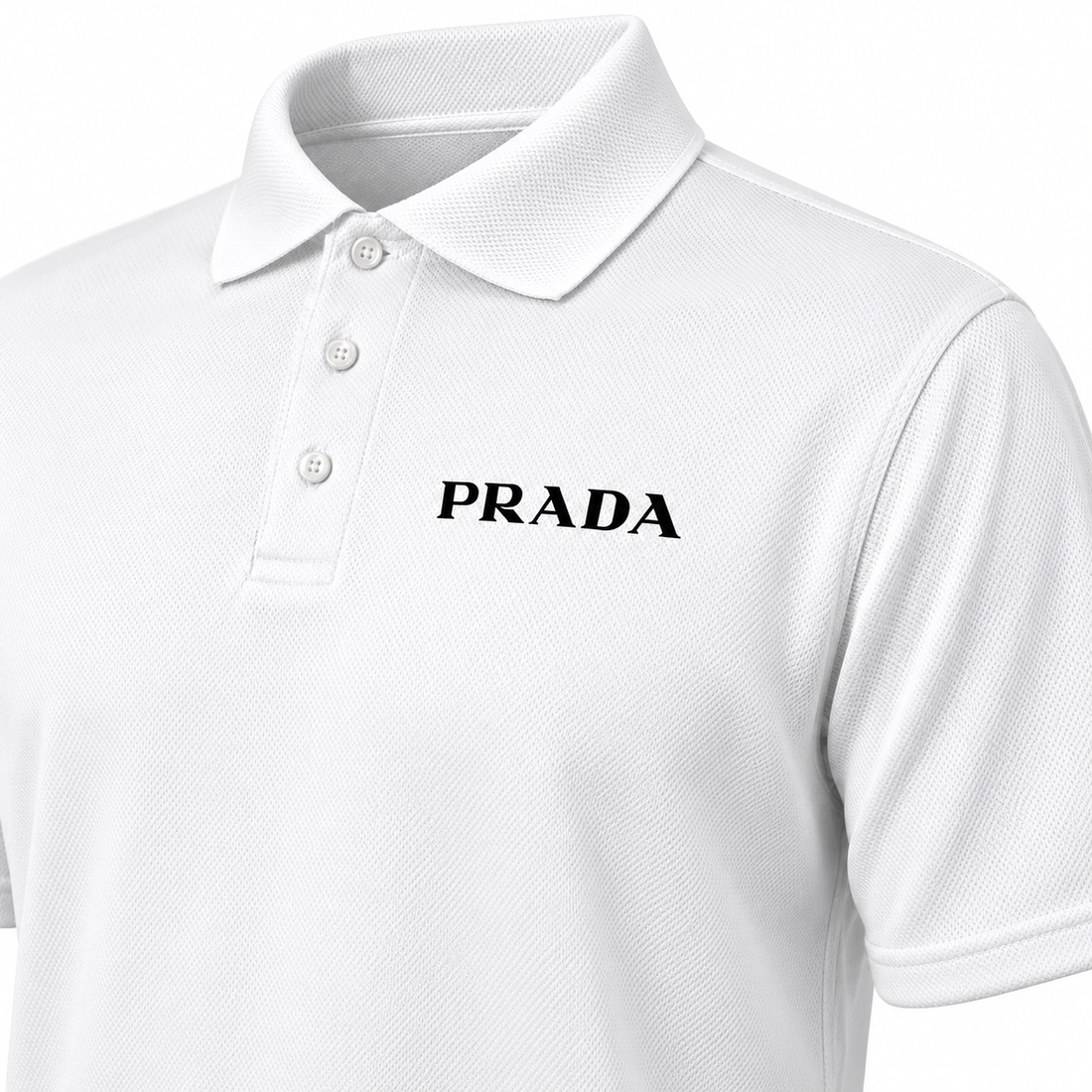 Men's Prada Polyester Polo | Color: White | Image 3