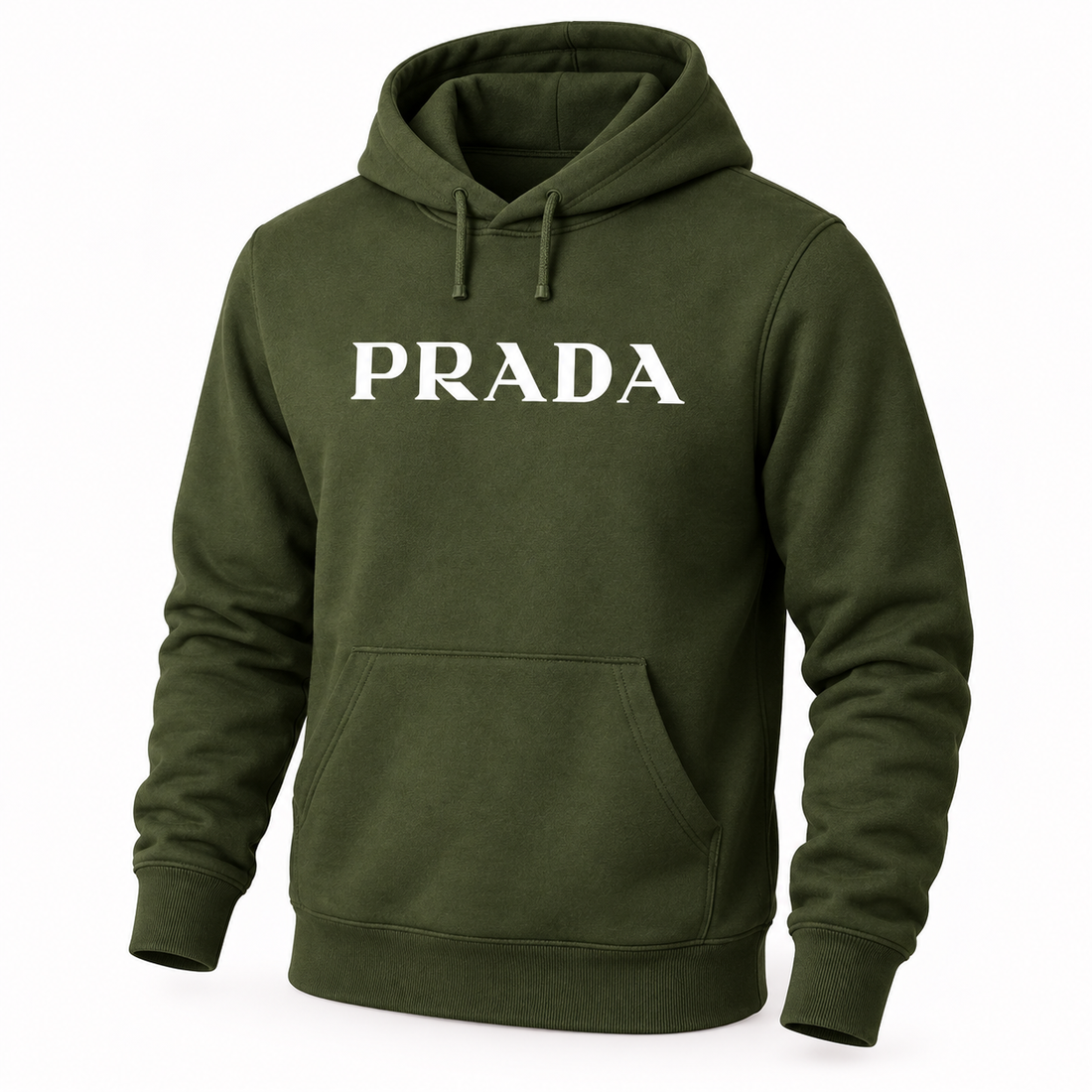 Men's Prada Pullover Hoodie - Army Green - Image 4