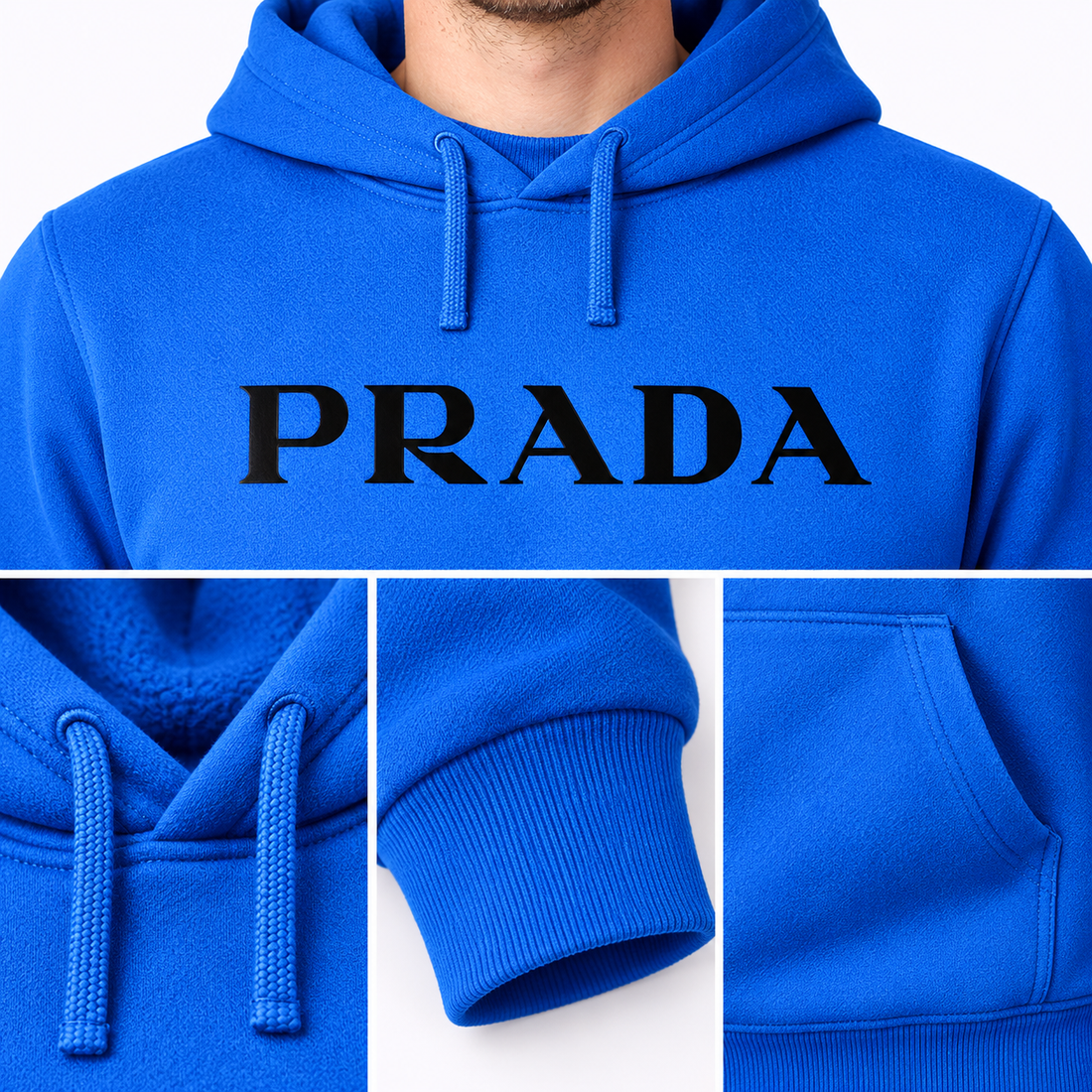 Men's Prada Pullover Hoodie - Azure - Image 3