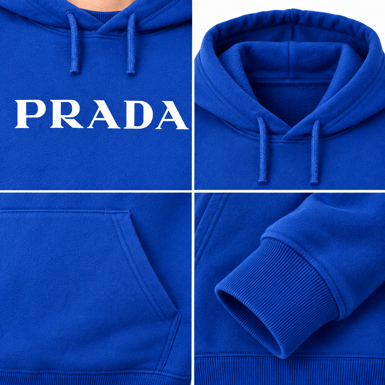 Men's Prada Pullover Hoodie - Blue - Image 3