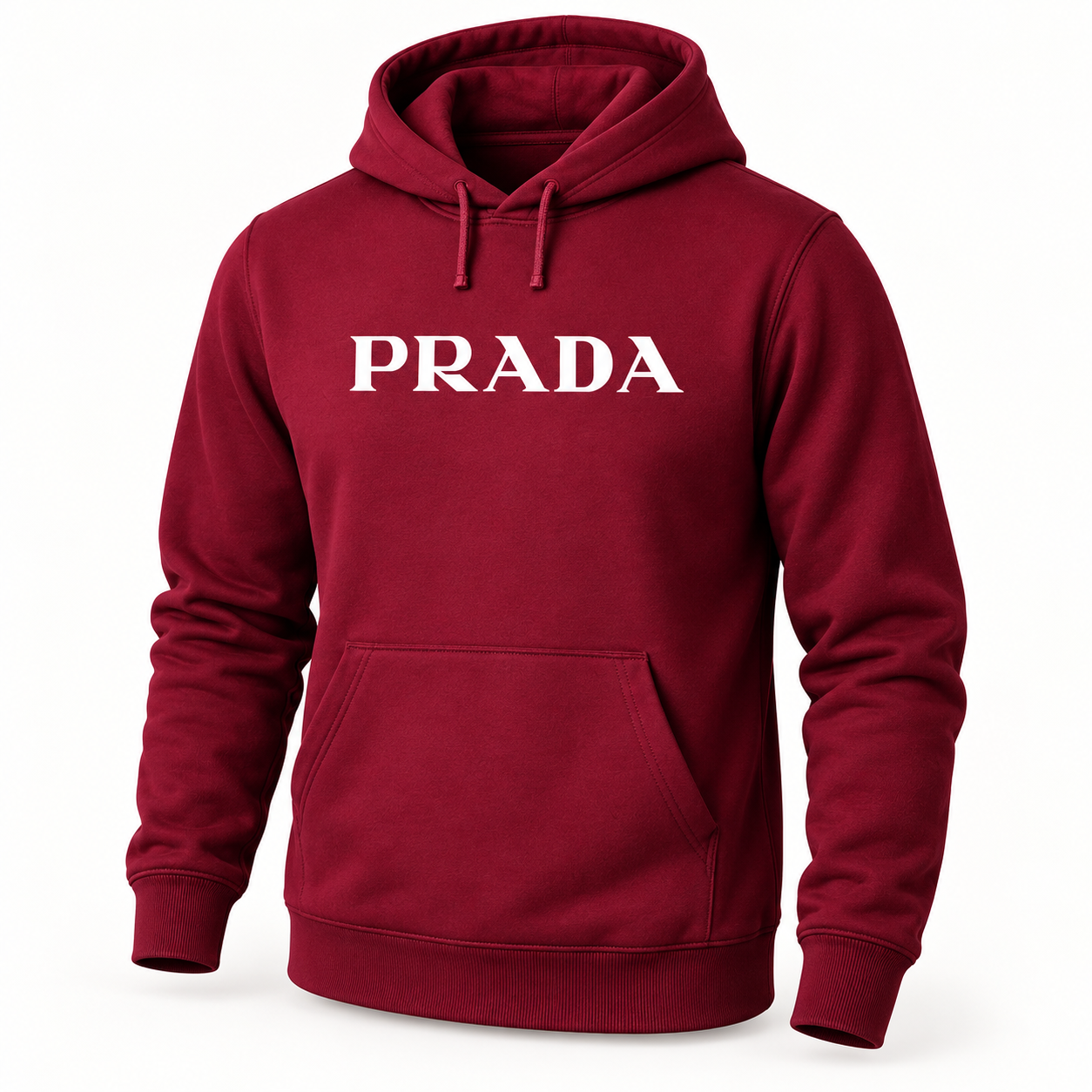 Men's Prada Pullover Hoodie - Burgundy - Image 4