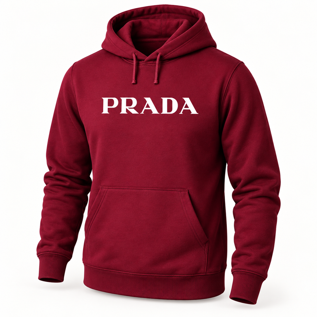 Men's Prada Pullover Hoodie - Burgundy - Image 4