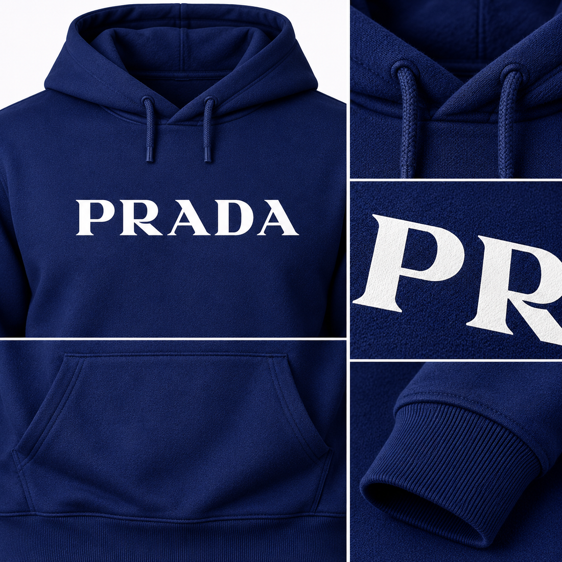 Men's Prada Pullover Hoodie - Navy - Image 3