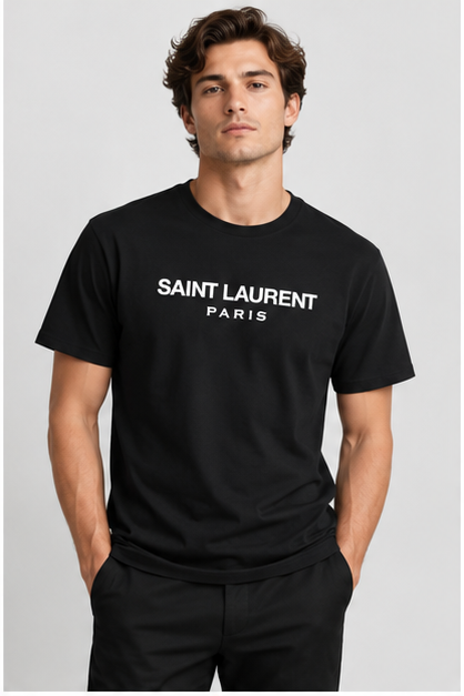 Men's Saint Laurent Cotton T-Shirt | Color: Black | Image 2