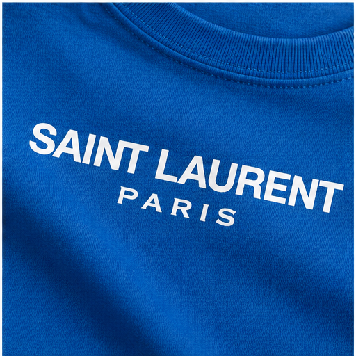 Men's Saint Laurent Cotton T-Shirt | Color: Blue | Image 5