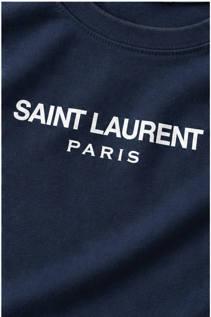 Men's Saint Laurent Cotton T-Shirt | Color: Navy | Image 5