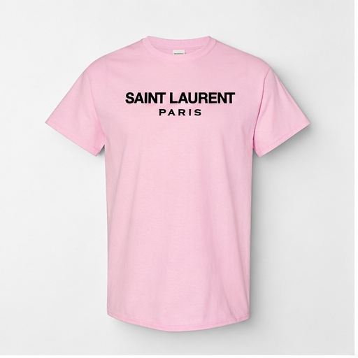 Men's Saint Laurent Cotton T-Shirt | Color: Pink | Image 1