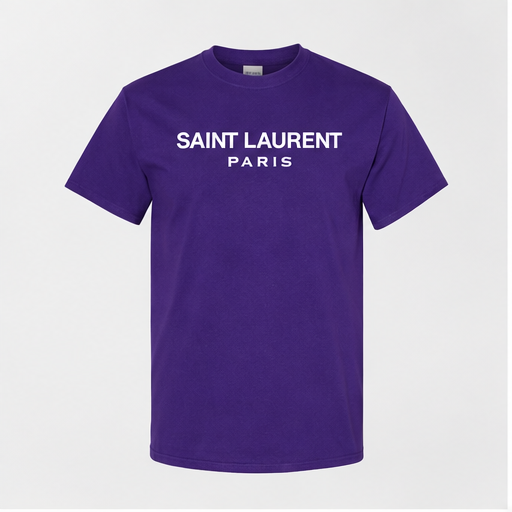 Men's Saint Laurent Cotton T-Shirt | Color: Purple | Image 1