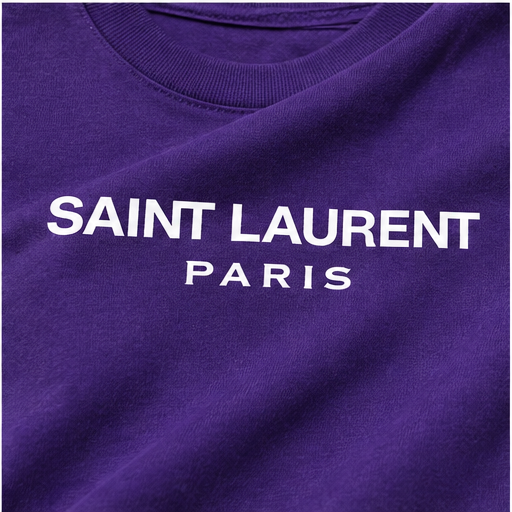 Men's Saint Laurent Cotton T-Shirt | Color: Purple | Image 5