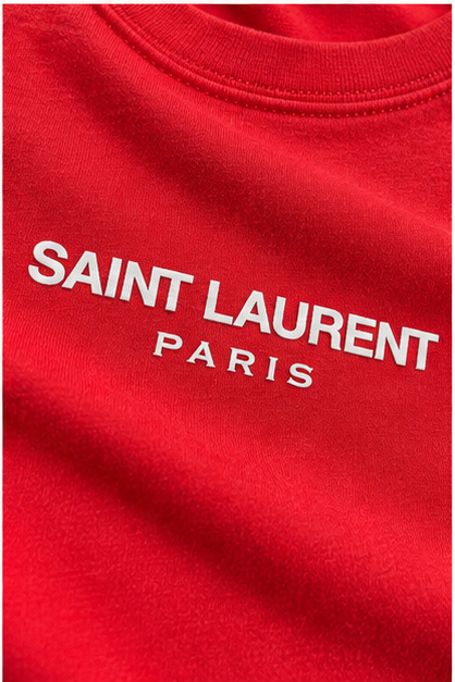 Men's Saint Laurent Cotton T-Shirt | Color: Red | Image 5