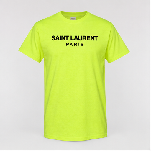 Men's Saint Laurent Cotton T-Shirt | Color: Safety Green | Image 1