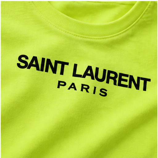Men's Saint Laurent Cotton T-Shirt | Color: Safety Green | Image 5