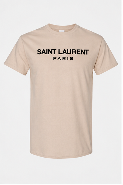 Men's Saint Laurent Cotton T-Shirt | Color: Tan | Image 1