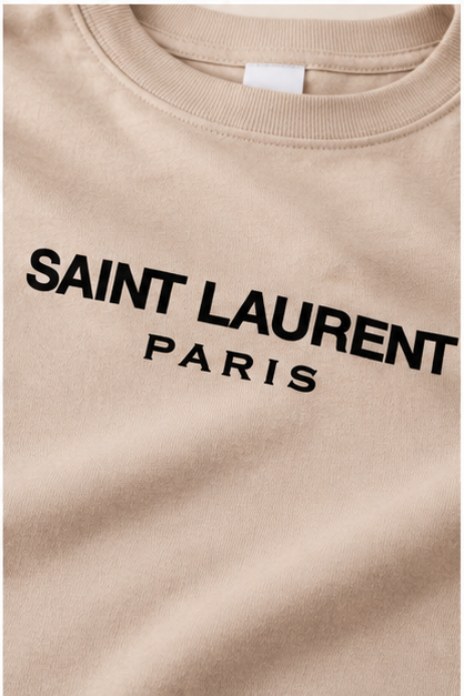 Men's Saint Laurent Cotton T-Shirt | Color: Tan | Image 5