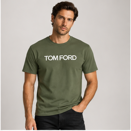 Men's Tom Ford Cotton T-Shirt | Color: Army Green | Image 2