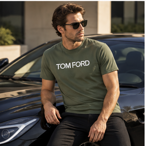 Men's Tom Ford Cotton T-Shirt | Color: Army Green | Image 4