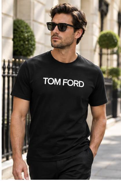 Men's Tom Ford Cotton T-Shirt | Color: Black | Image 3