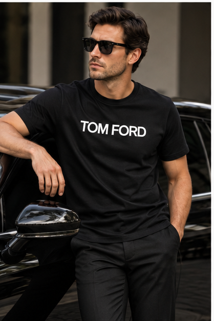 Men's Tom Ford Cotton T-Shirt | Color: Black | Image 4