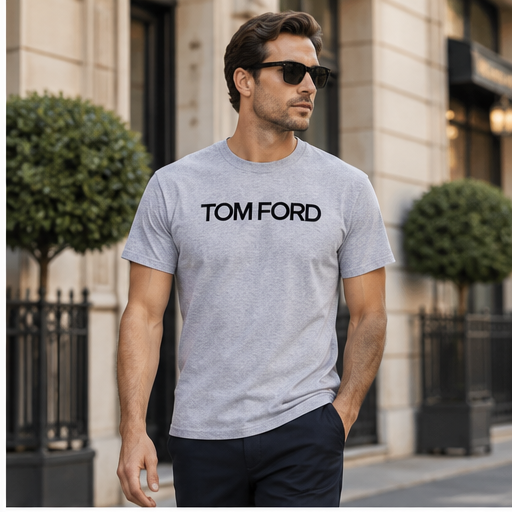 Men's Tom Ford Cotton T-Shirt | Color: Grey | Image 3