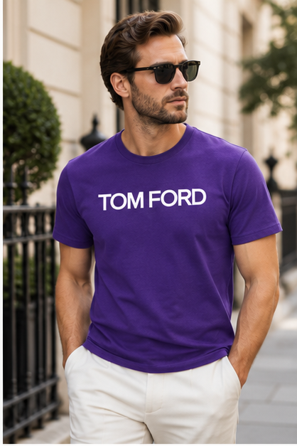 Men's Tom Ford Cotton T-Shirt | Color: Purple | Image 3