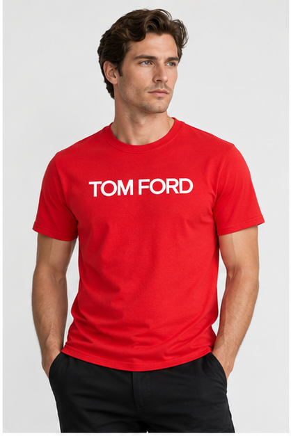 Men's Tom Ford Cotton T-Shirt | Color: Red | Image 2
