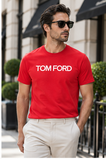 Men's Tom Ford Cotton T-Shirt | Color: Red | Image 3