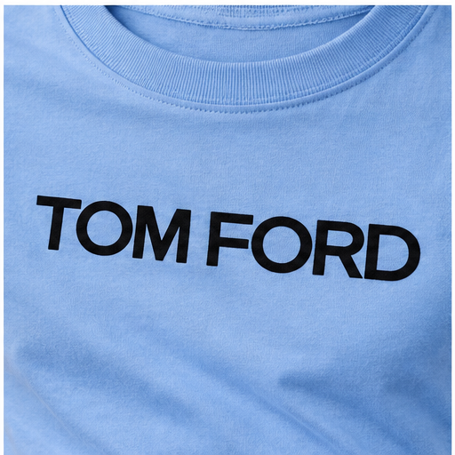Men's Tom Ford Cotton T-Shirt | Color: Sky Blue | Image 5