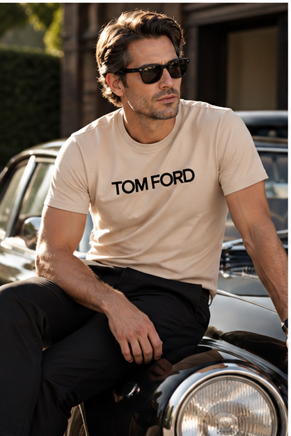 Men's Tom Ford Cotton T-Shirt | Color: Tan | Image 4