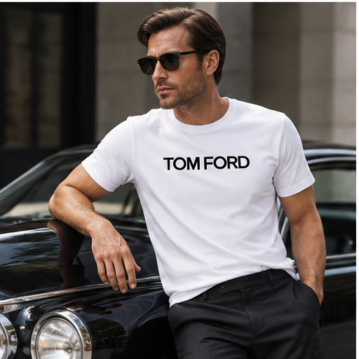 Men's Tom Ford Cotton T-Shirt | Color: White | Image 4