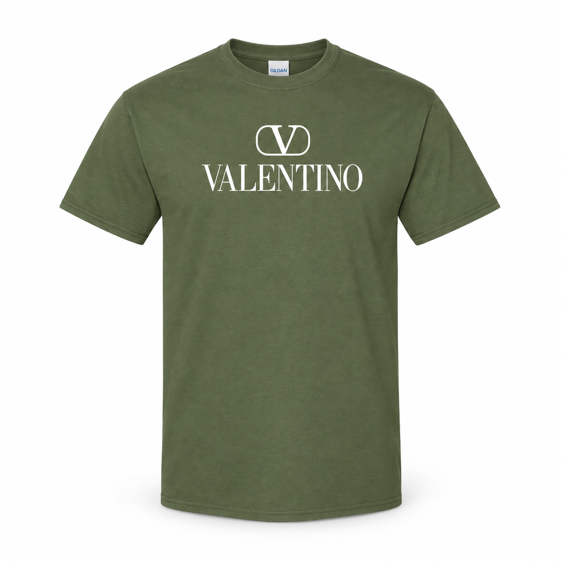 Men's Valentino Cotton T-Shirt | Color: Army Green | Image 1