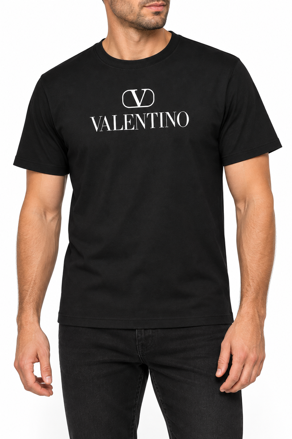 Men's Valentino Cotton T-Shirt | Color: Black | Image 2