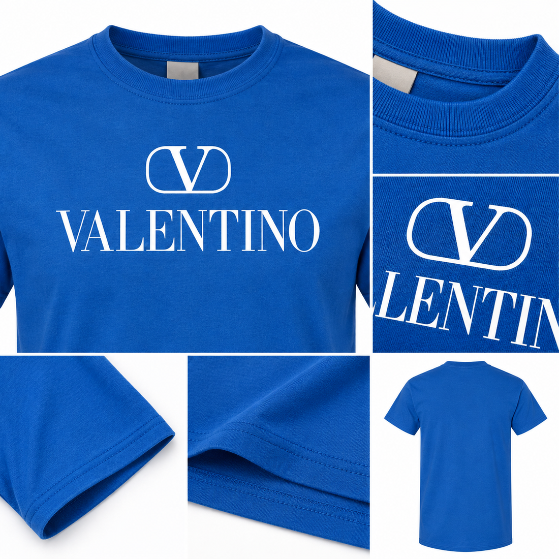Men's Valentino Cotton T-Shirt | Color: Blue | Image 4