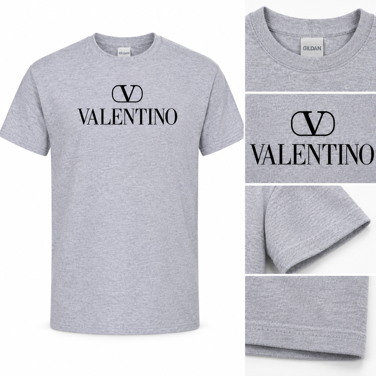 Men's Valentino Cotton T-Shirt | Color: Grey | Image 4