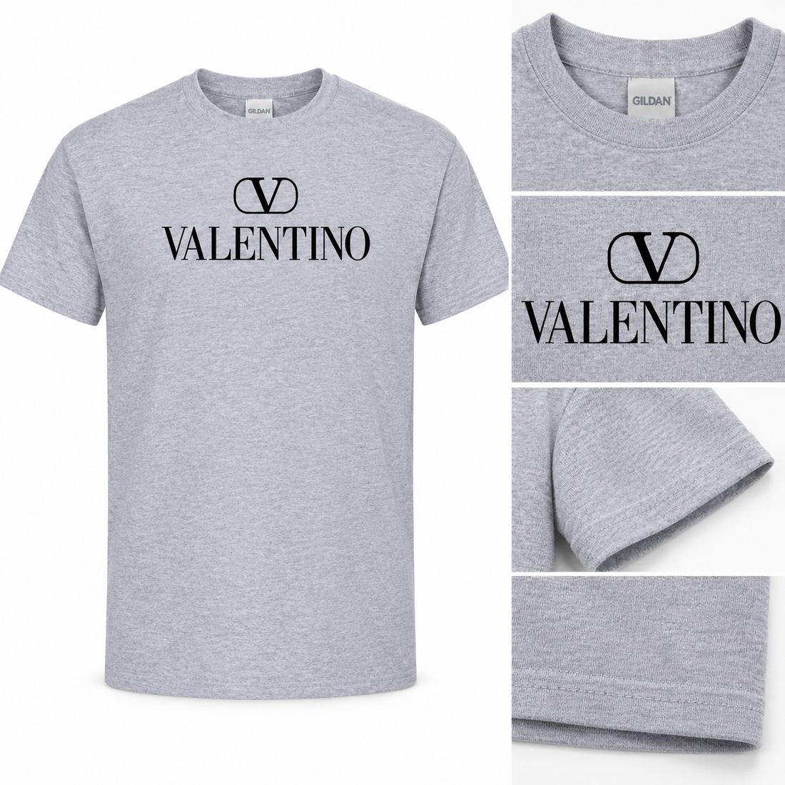 Men's Valentino Cotton T-Shirt | Color: Grey | Image 4