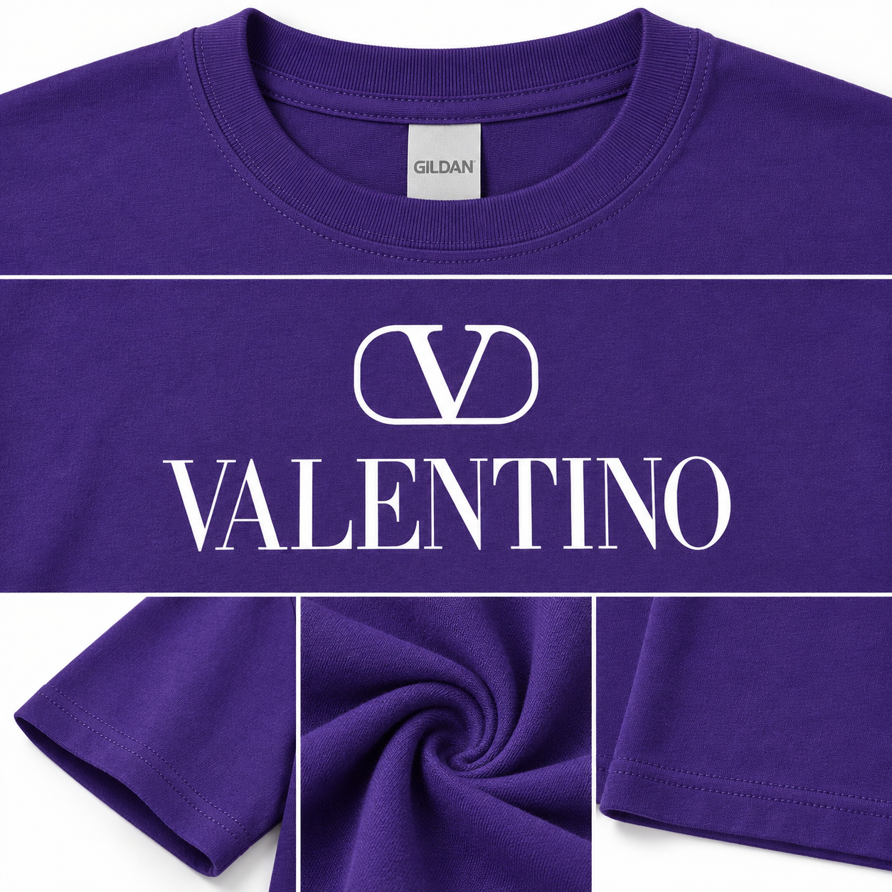 Men's Valentino Cotton T-Shirt | Color: Purple | Image 4