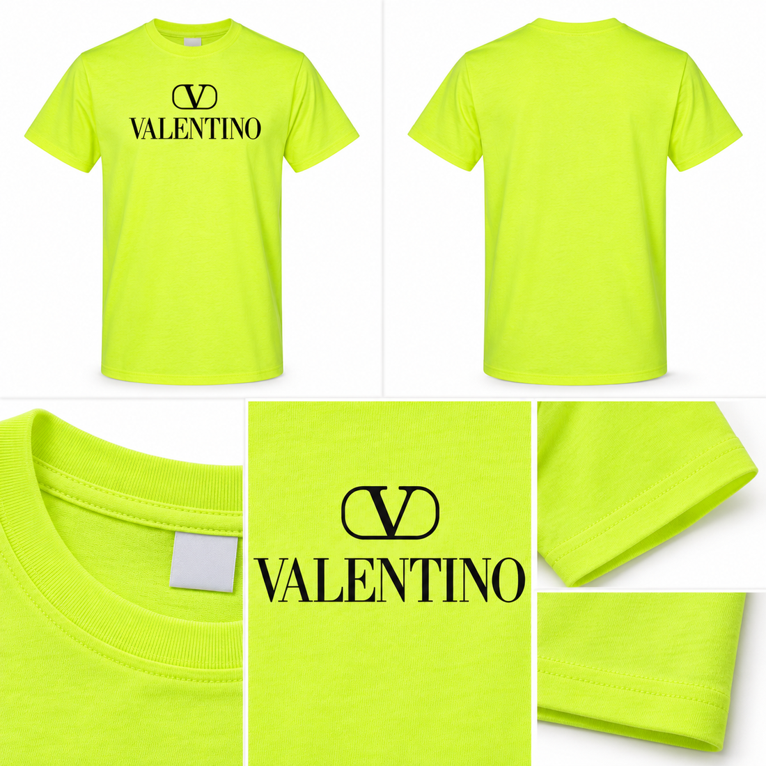 Men's Valentino Cotton T-Shirt | Color: Safety Green | Image 4