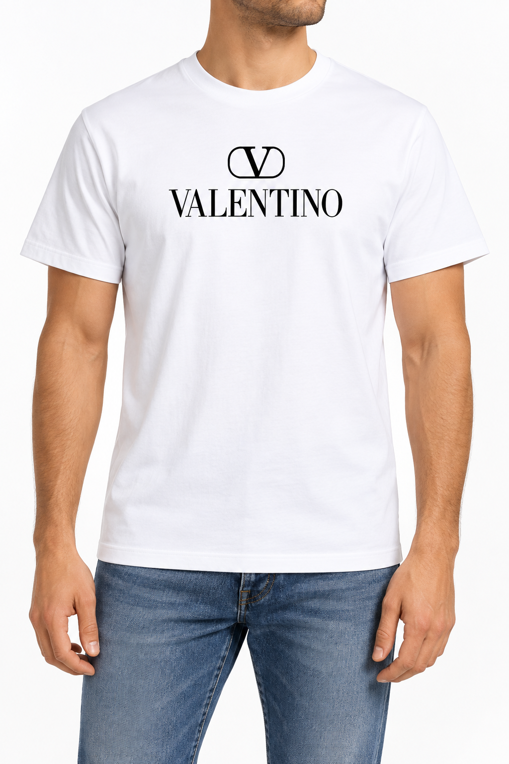 Men's Valentino Cotton T-Shirt | Color: White | Image 2