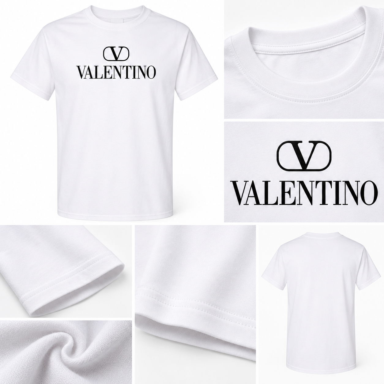 Men's Valentino Cotton T-Shirt | Color: White | Image 4